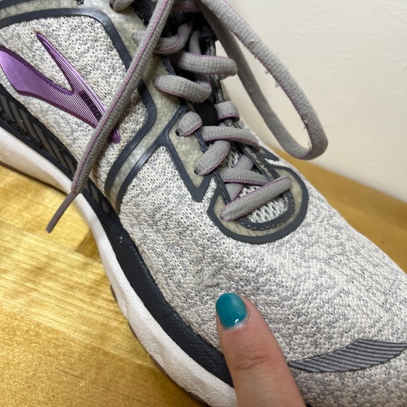 WOMEN'S Brooks Adrenaline GTS XX 20 Gray Purple Running Shoes Cushion Size 8 - Picture 10 of 16